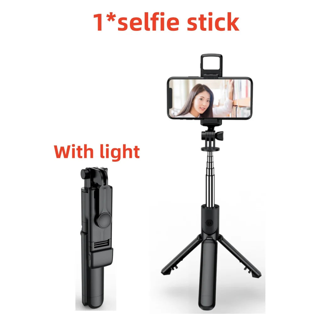 Bluetooth Selfie Stick Tripod with Remote and Fill Light