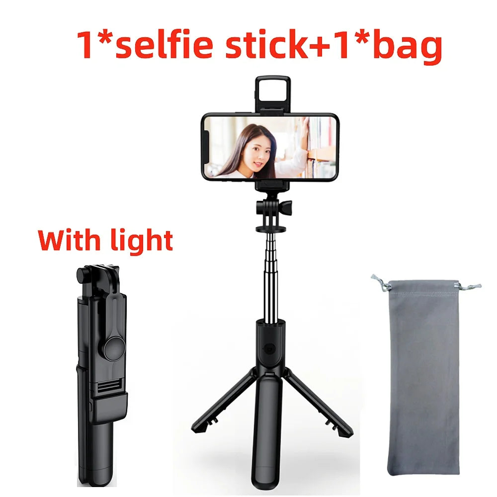 Bluetooth Selfie Stick Tripod with Remote and Fill Light