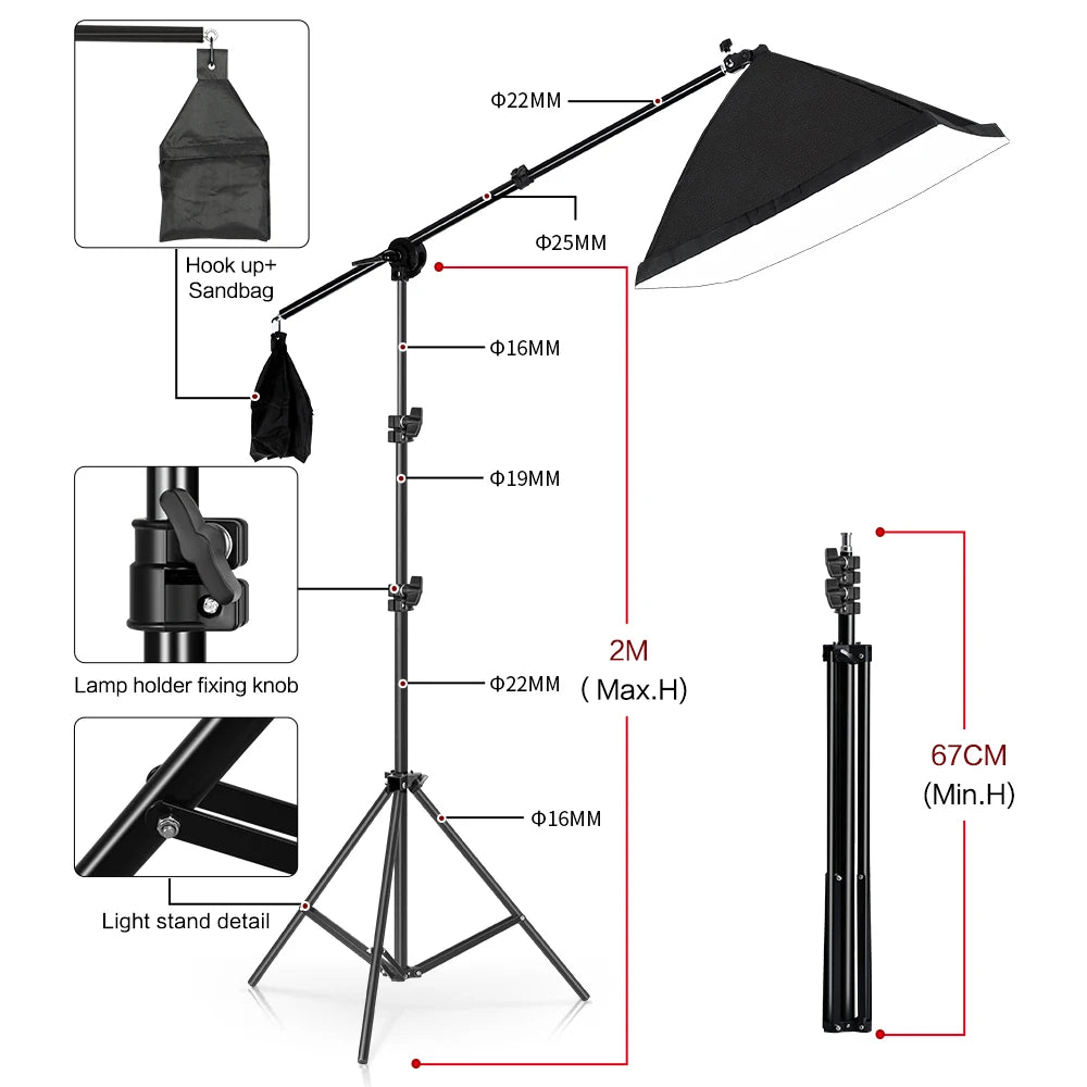 Photography Lighting Kit with Backdrops, Softboxes, and Light Stands