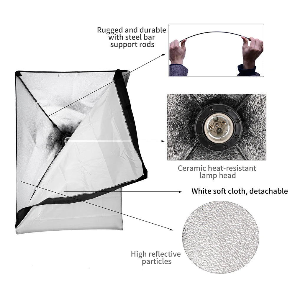Photography Lighting Kit with Backdrops, Softboxes, and Light Stands