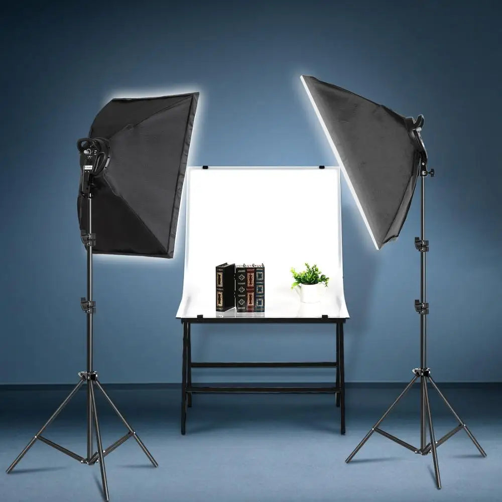 45W Softbox Lighting Kit with LED Lamps and Stands for Photography