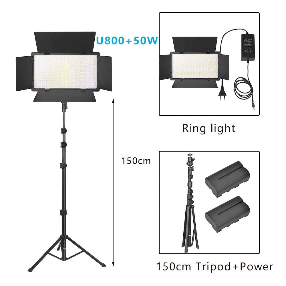 Dimmable Bi-Color LED Photo Studio Light for Video Recording