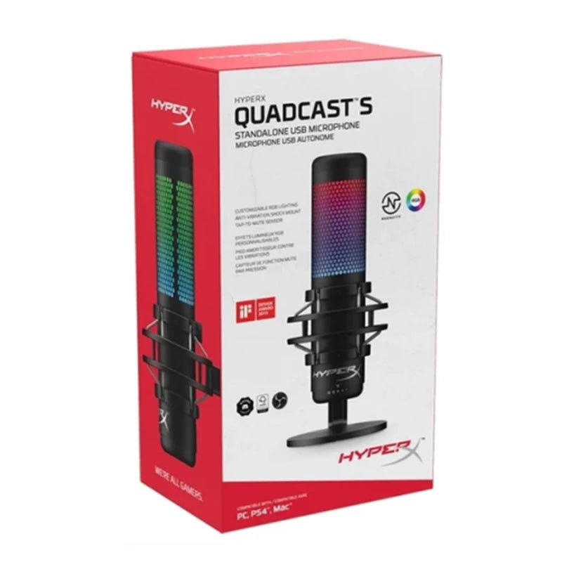 RGB Professional Microphone with Tap-to-Mute and Customizable Settings