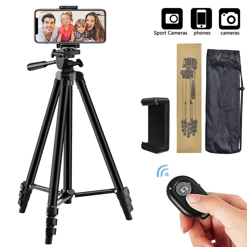Lightweight Universal Phone Tripod with Bluetooth Remote
