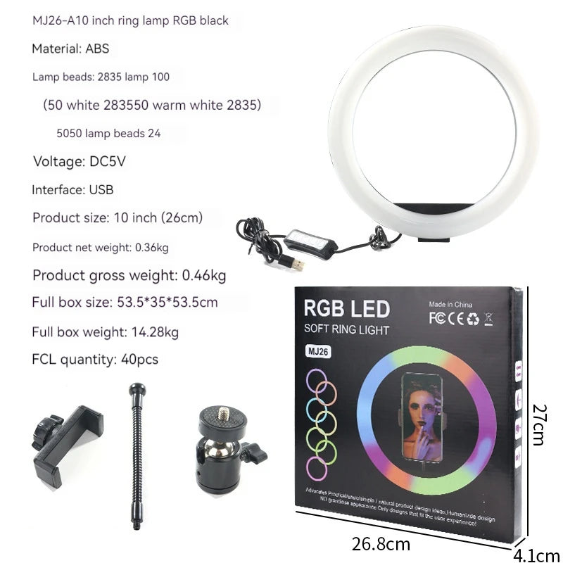 RGB Full-Color LED Ring Light for Selfies and Live Streaming