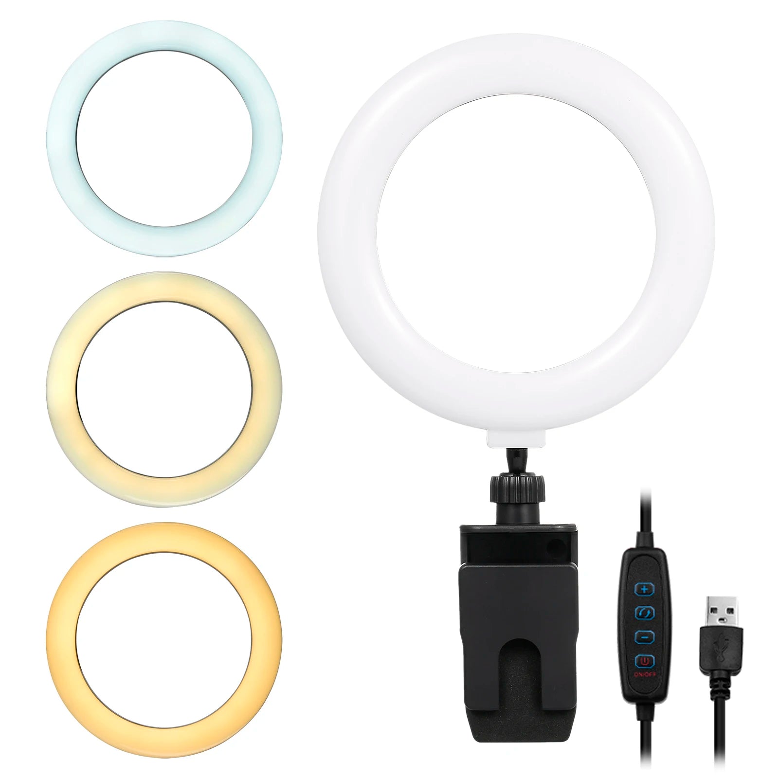 6'' USB-Powered Dimmable Ring Light for Video Calls and Selfies