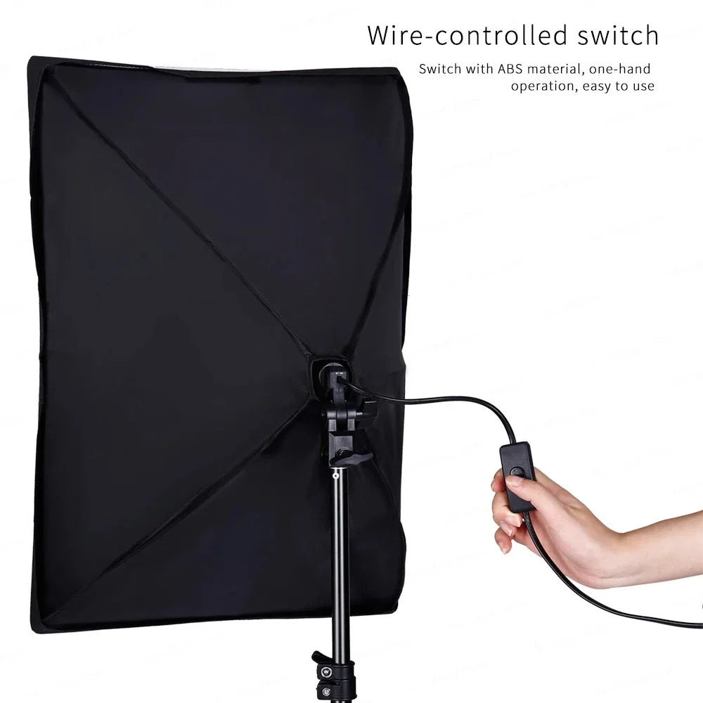 Professional 50x70CM Softbox Lighting Kit for Photography and Video