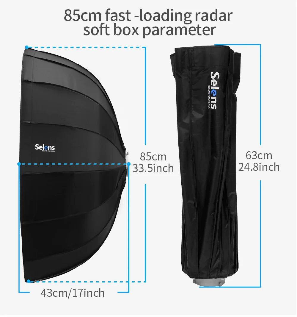 Quick Folding 105cm Beauty Dish Umbrella Softbox with Diffuser