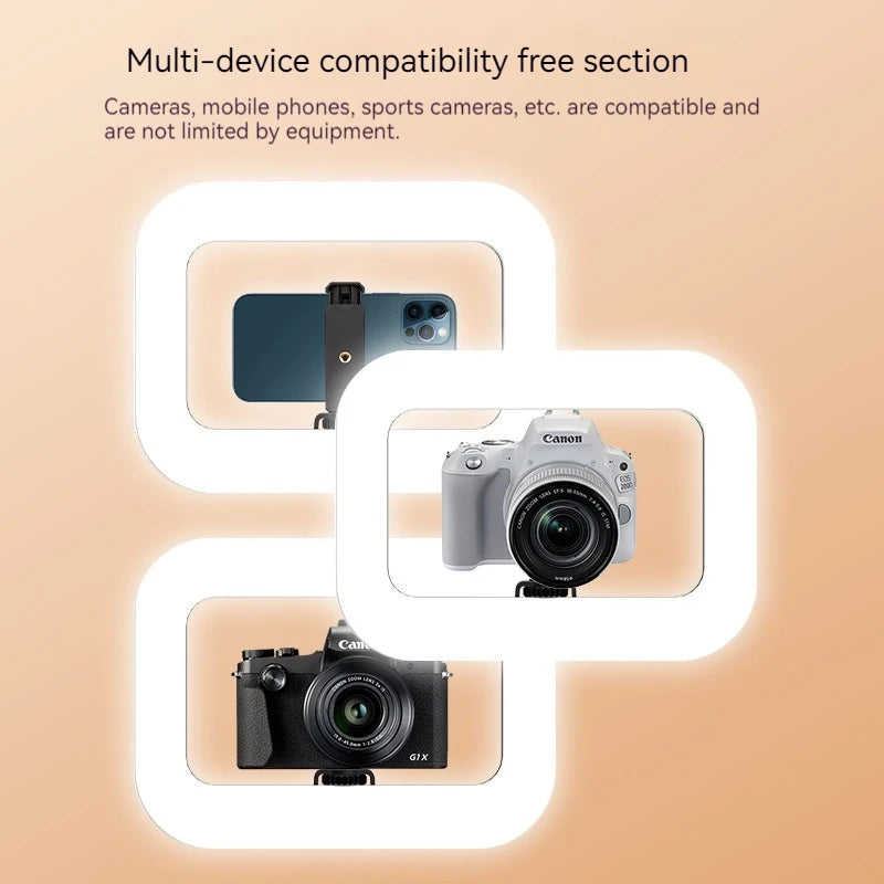 Rechargeable Handheld Ring LED Fill Light for Mobile Live Streaming