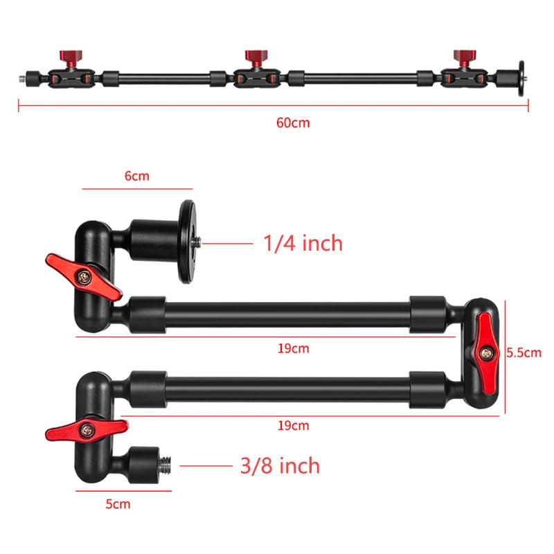 Versatile Table Tripod with Articulating Arm for Smartphones and Action Cameras
