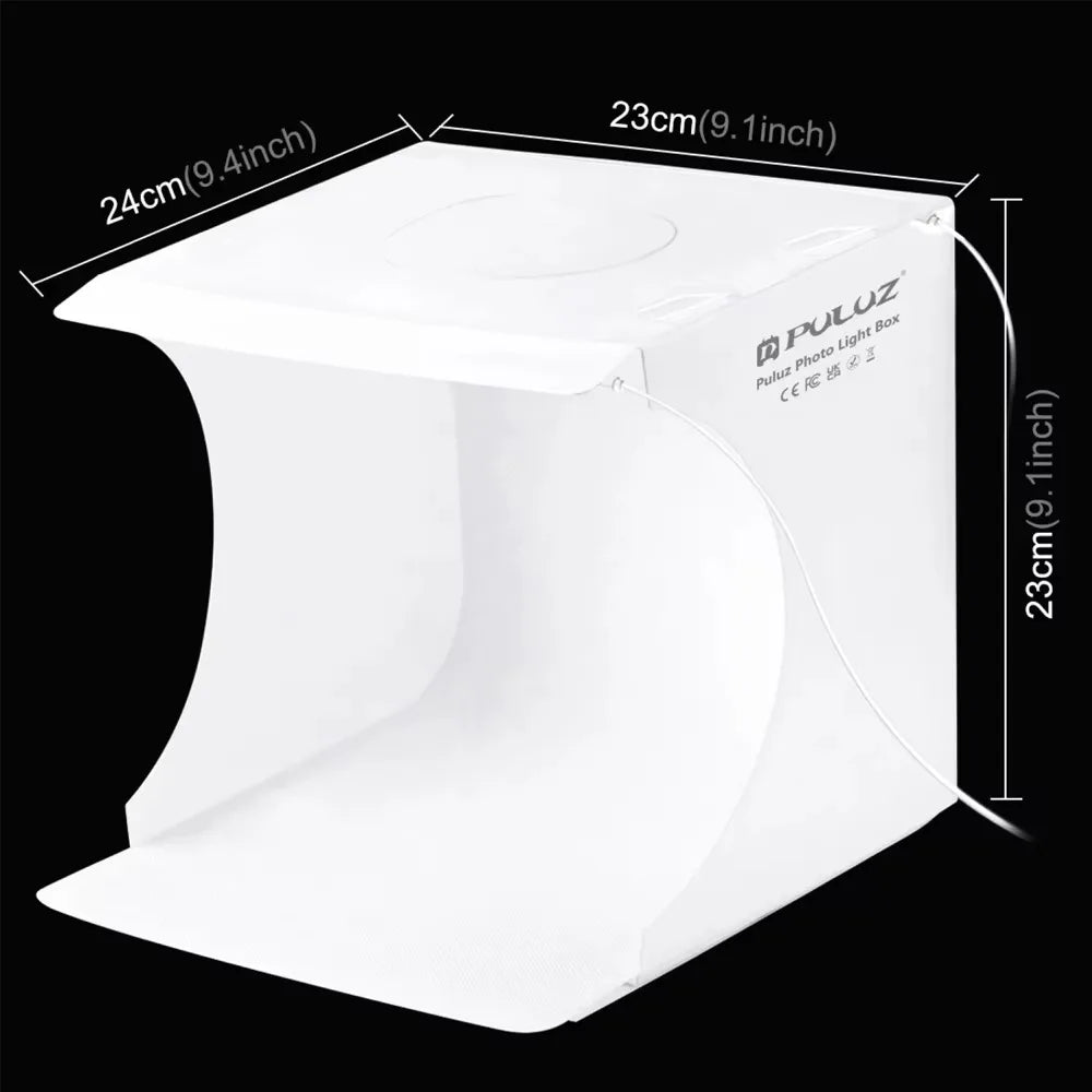 Portable Mini Folding Photo Studio with LED Lights and Backgrounds