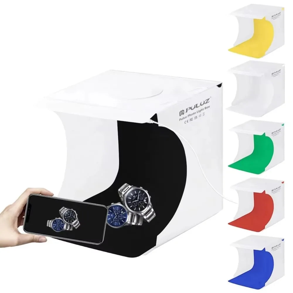 Portable Mini Folding Photo Studio with LED Lights and Backgrounds
