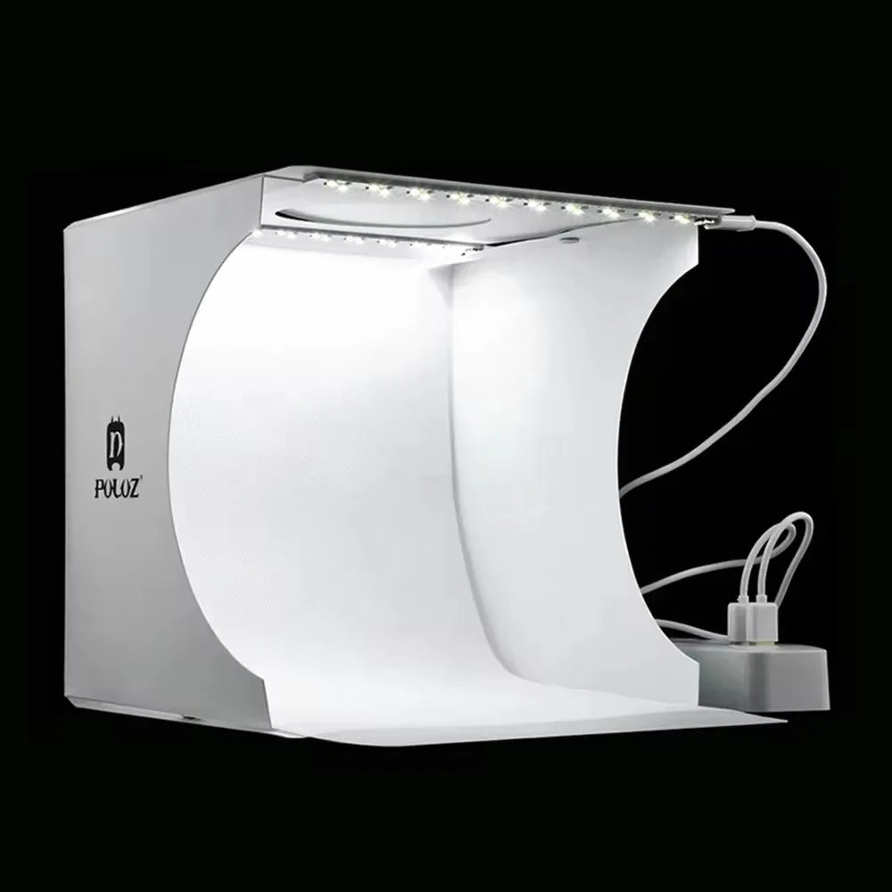 Portable Mini Folding Photo Studio with LED Lights and Backgrounds