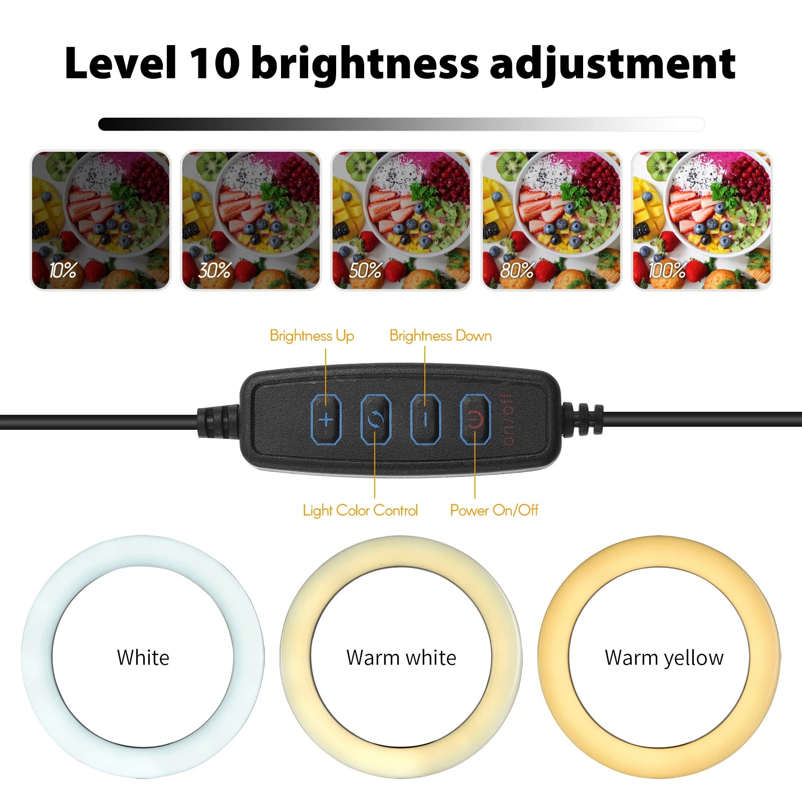 6'' USB-Powered Dimmable Ring Light for Video Calls and Selfies