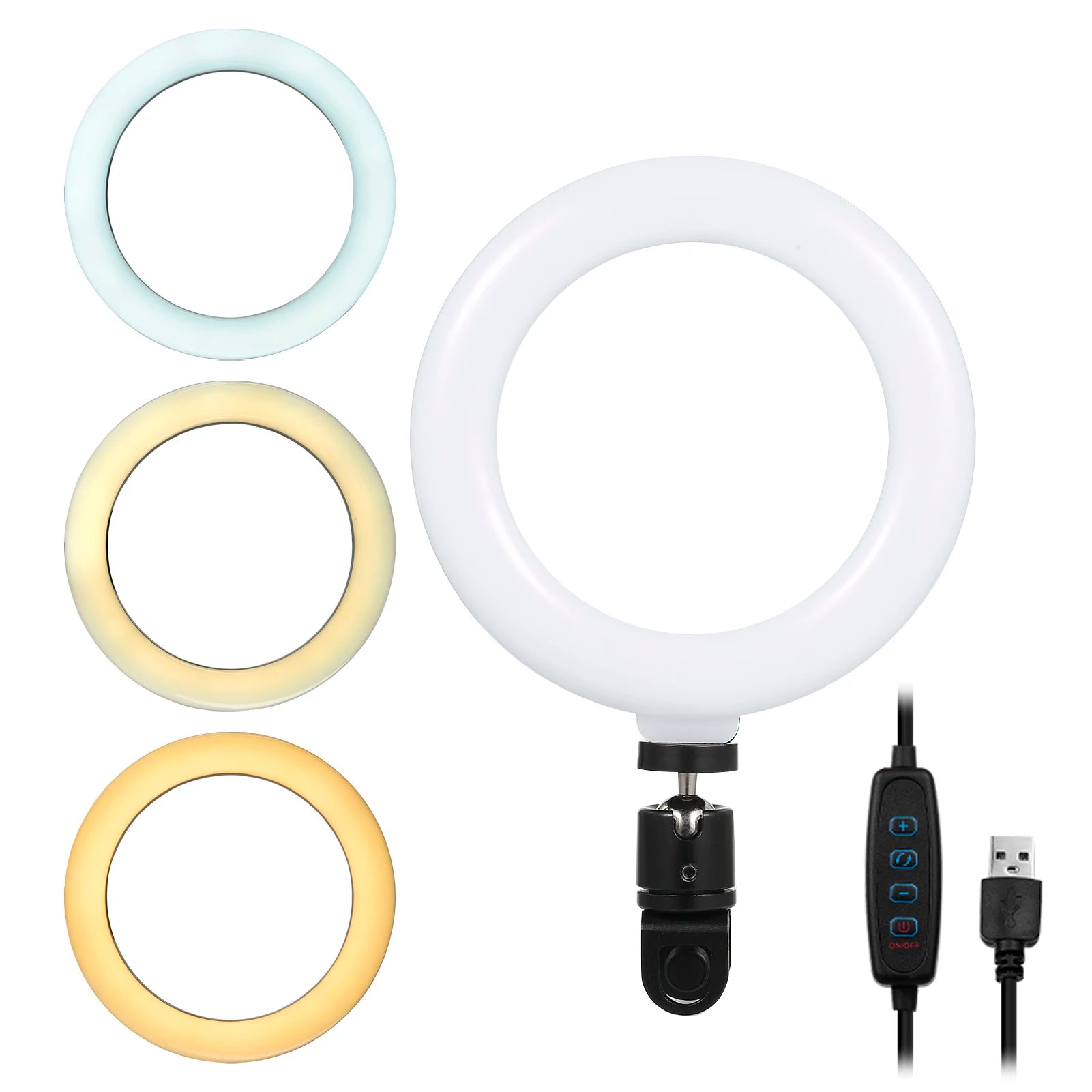 6'' USB-Powered Dimmable Ring Light for Video Calls and Selfies