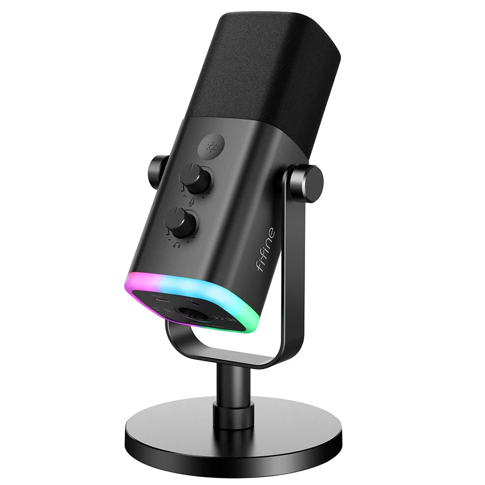 Dynamic USB/XLR Microphone with RGB Modes and Touch Mute Button
