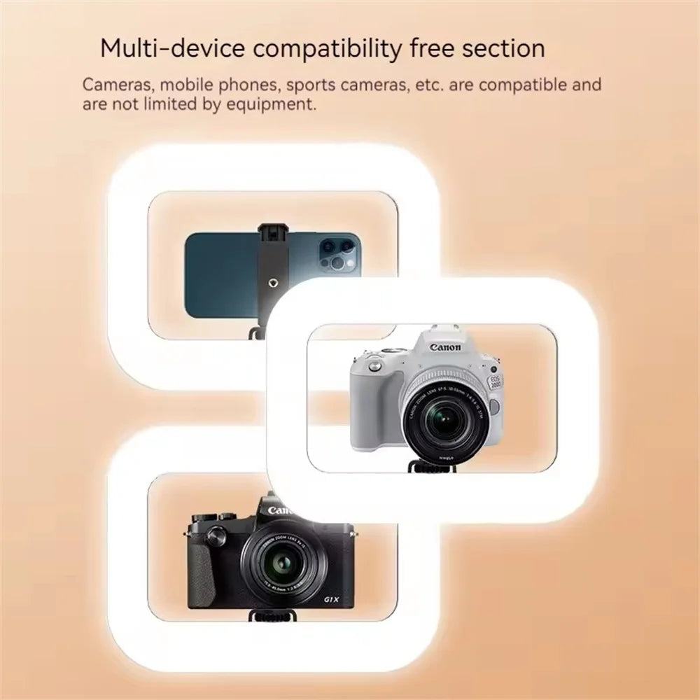 Handheld Ring LED Rechargeable Selfie Fill Light