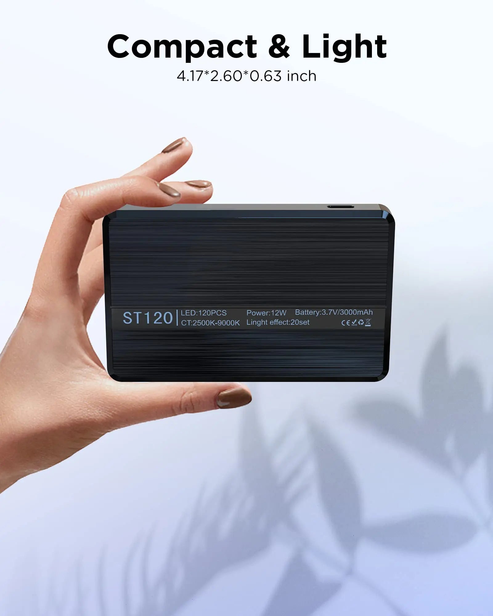 Rechargeable 3000mAh LED Selfie Light with 3 Modes