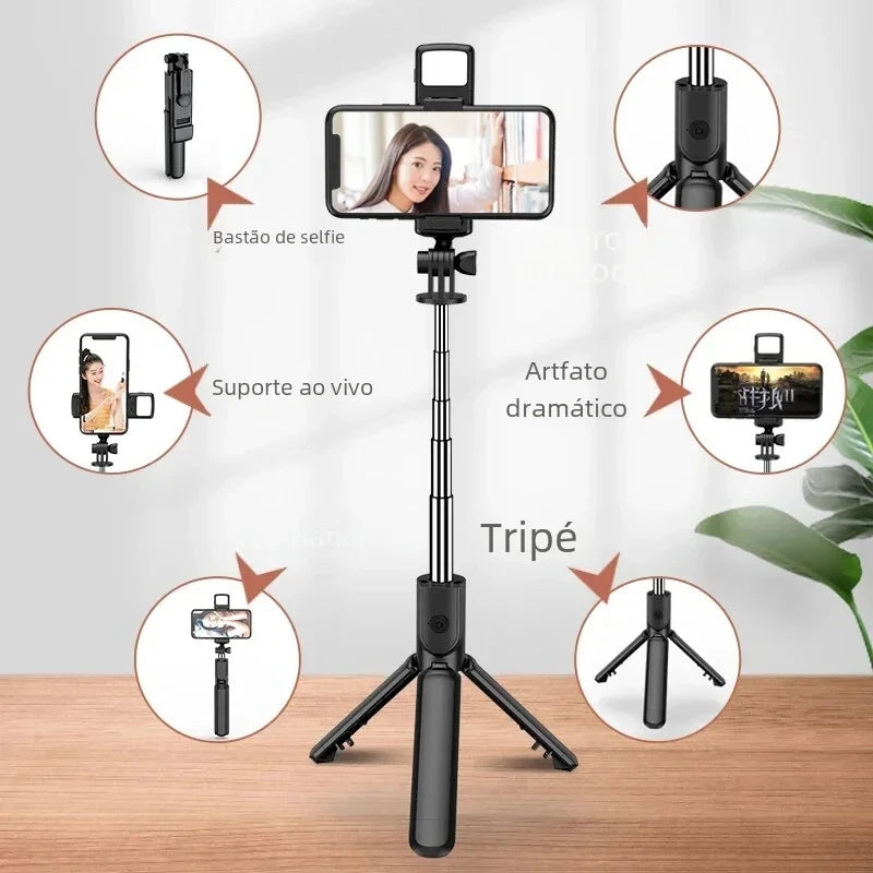 Bluetooth Selfie Stick Tripod with Remote and Fill Light