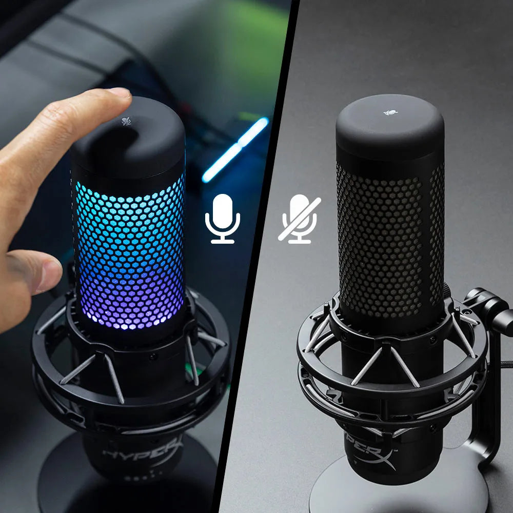 RGB Professional Microphone with Tap-to-Mute and Customizable Settings