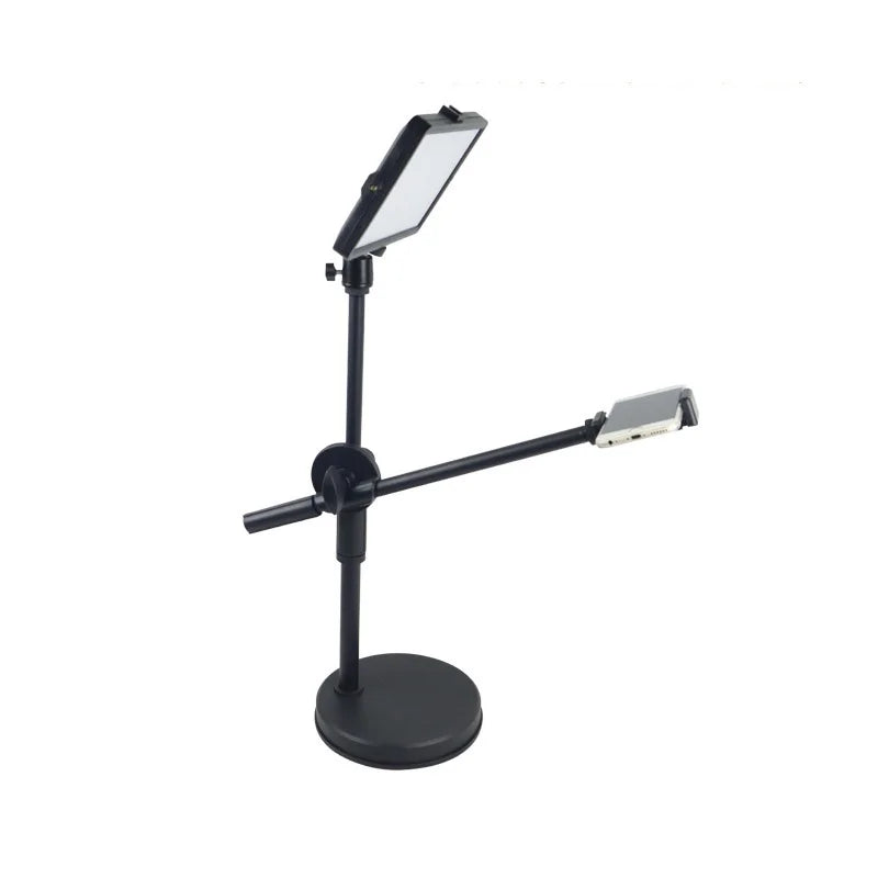 Versatile Overhead Tripod with Ring Light and Smartphone Holder for Photography