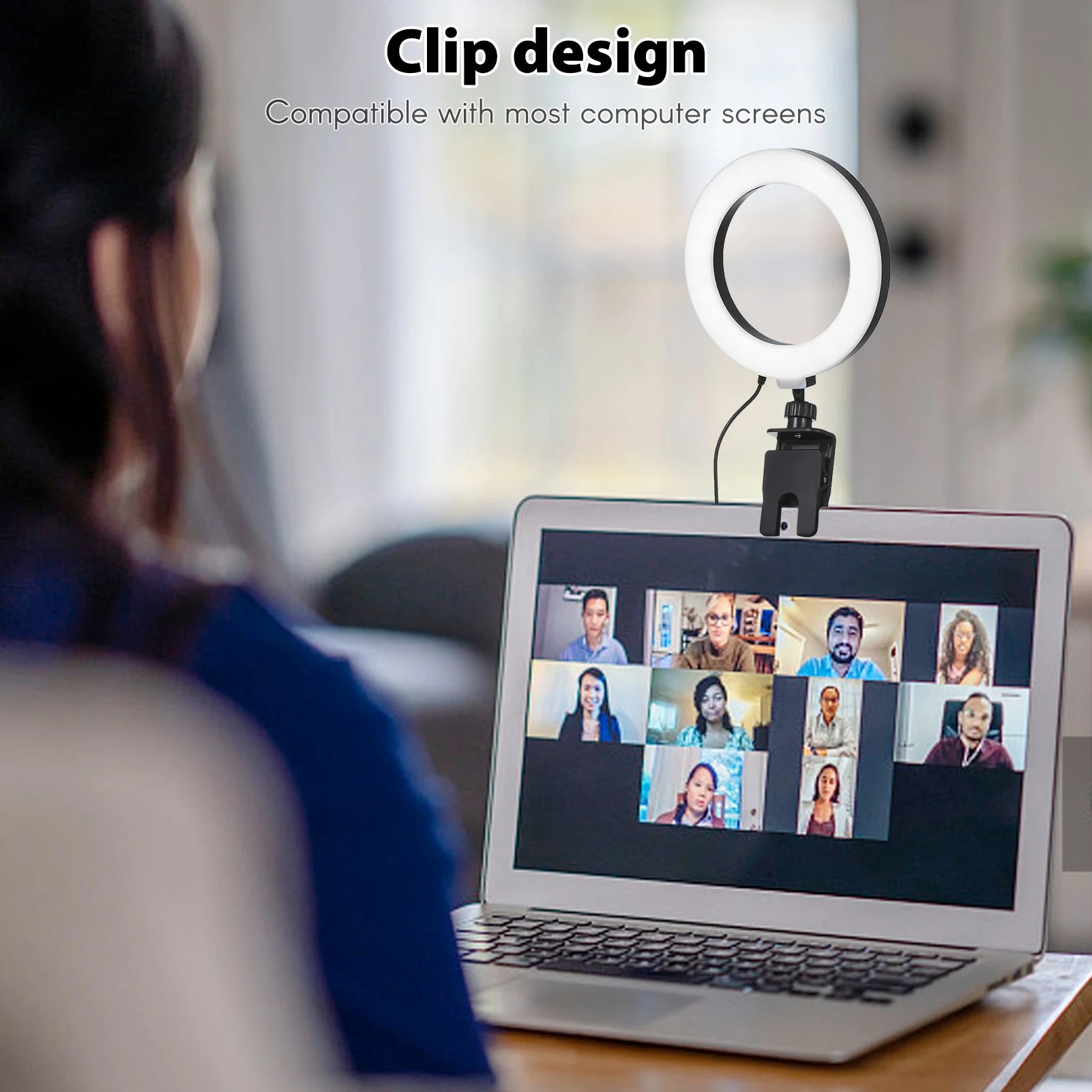 6'' USB-Powered Dimmable Ring Light for Video Calls and Selfies