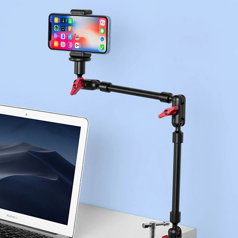 Versatile Table Tripod with Articulating Arm for Smartphones and Action Cameras